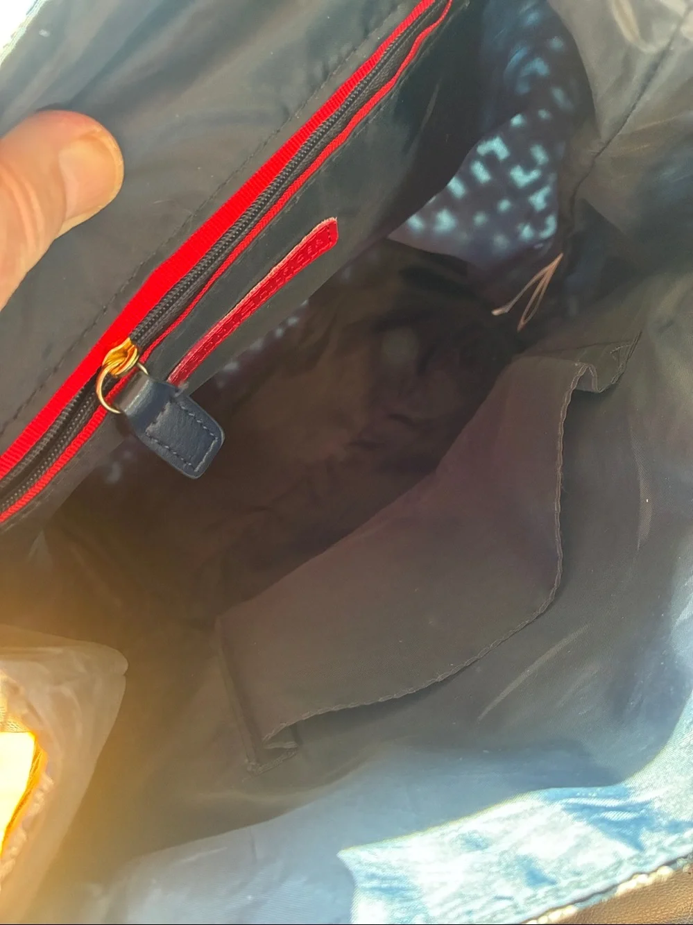 Tommy Hilfiger Navy & White Monogram Backpack with Gold-Tone Trim